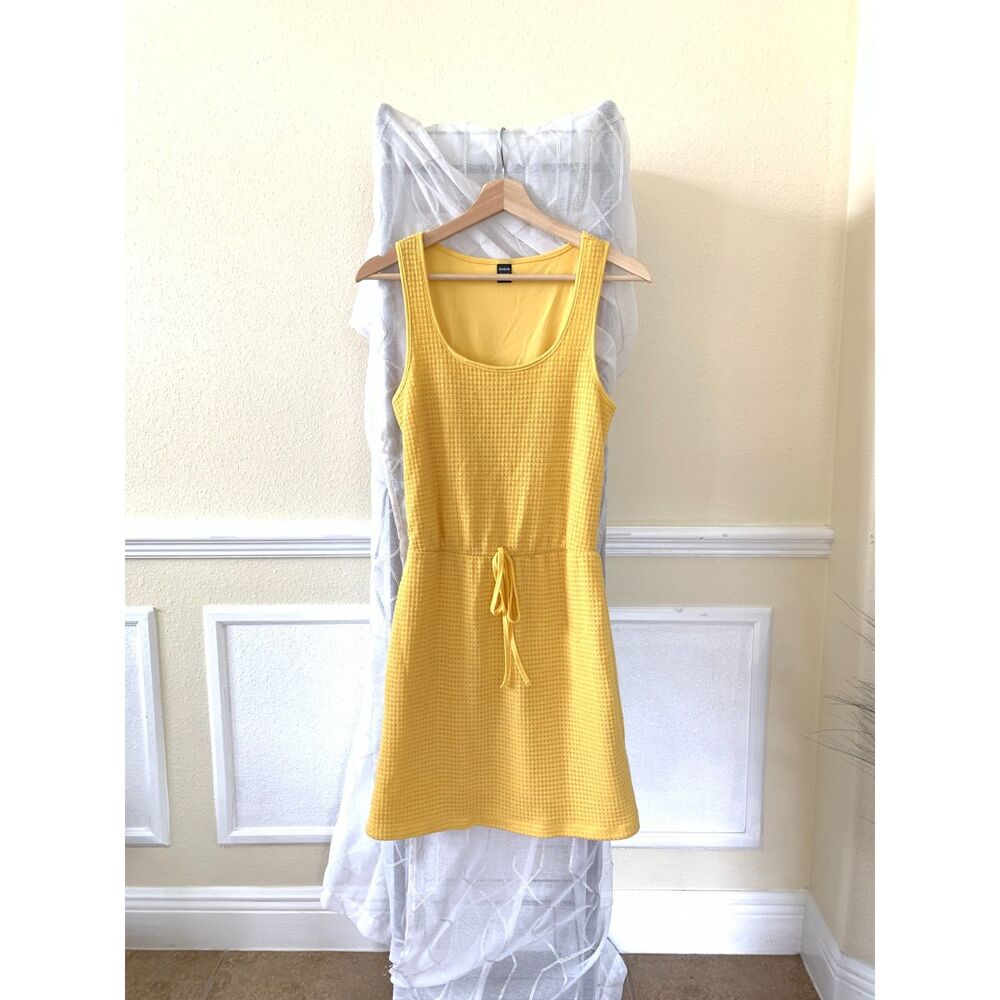 Sylviya Casual Tropical Sleeveless Waffle Knit Tank Dress